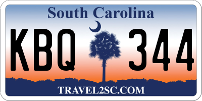 SC license plate KBQ344