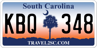 SC license plate KBQ348