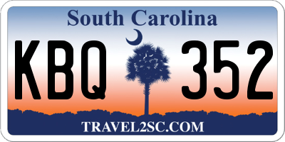 SC license plate KBQ352