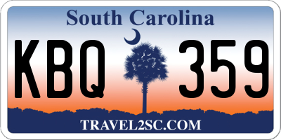 SC license plate KBQ359