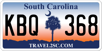 SC license plate KBQ368