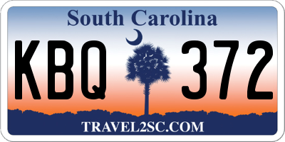 SC license plate KBQ372