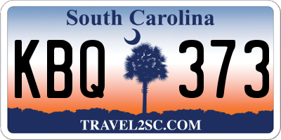 SC license plate KBQ373