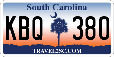 SC license plate KBQ380