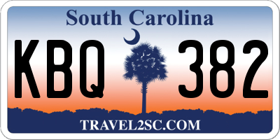 SC license plate KBQ382