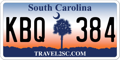 SC license plate KBQ384