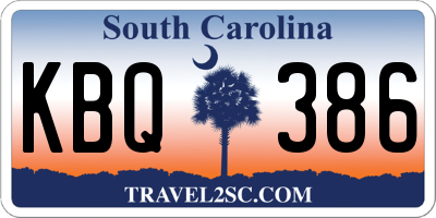 SC license plate KBQ386