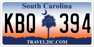 SC license plate KBQ394