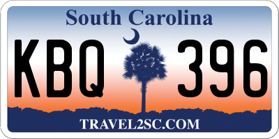SC license plate KBQ396