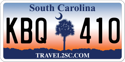 SC license plate KBQ410