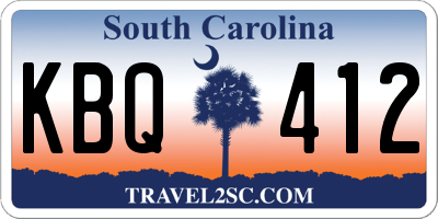 SC license plate KBQ412