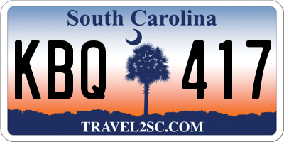 SC license plate KBQ417