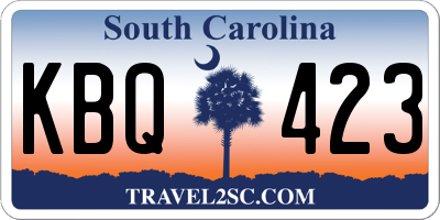 SC license plate KBQ423