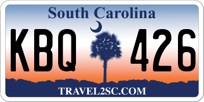 SC license plate KBQ426