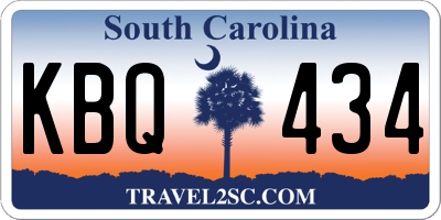 SC license plate KBQ434