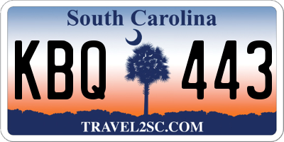 SC license plate KBQ443