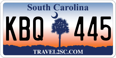SC license plate KBQ445