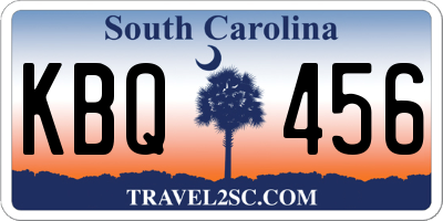 SC license plate KBQ456