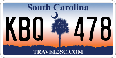 SC license plate KBQ478