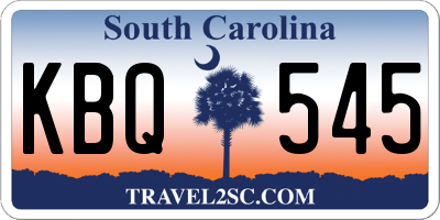 SC license plate KBQ545