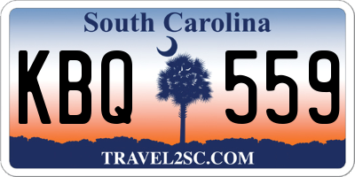 SC license plate KBQ559
