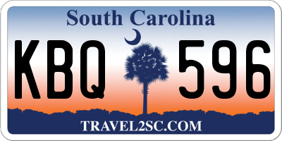 SC license plate KBQ596