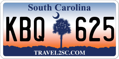 SC license plate KBQ625