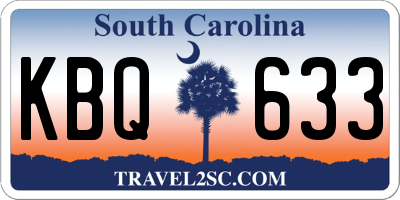 SC license plate KBQ633