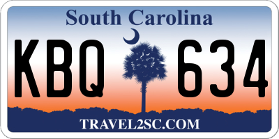 SC license plate KBQ634