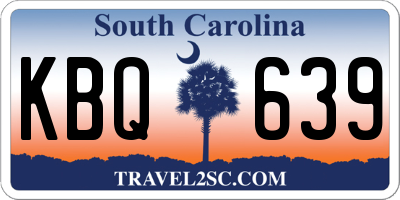 SC license plate KBQ639
