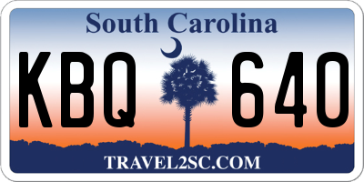 SC license plate KBQ640