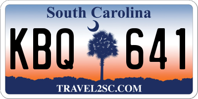 SC license plate KBQ641