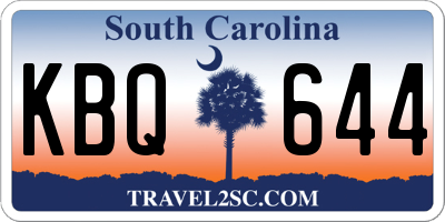 SC license plate KBQ644