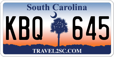SC license plate KBQ645