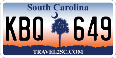 SC license plate KBQ649