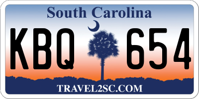 SC license plate KBQ654