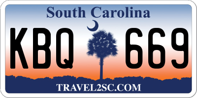SC license plate KBQ669