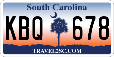 SC license plate KBQ678