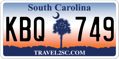 SC license plate KBQ749