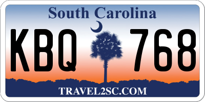 SC license plate KBQ768