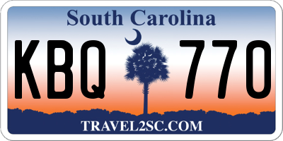 SC license plate KBQ770