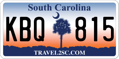 SC license plate KBQ815