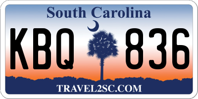 SC license plate KBQ836