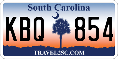 SC license plate KBQ854