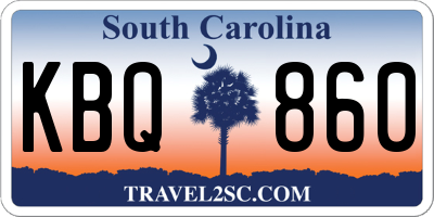 SC license plate KBQ860