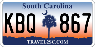 SC license plate KBQ867