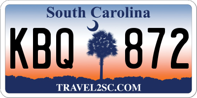 SC license plate KBQ872