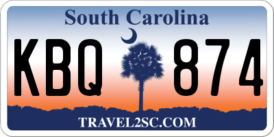 SC license plate KBQ874