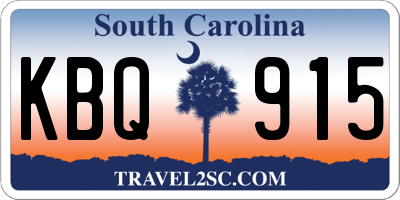 SC license plate KBQ915