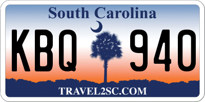 SC license plate KBQ940